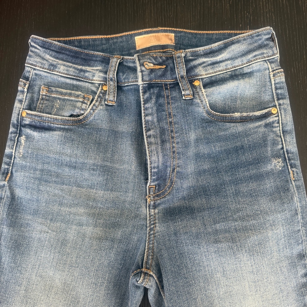 KUT From the Kloth Donna High Rise Ankle Skinny Jeans Raw Hem
